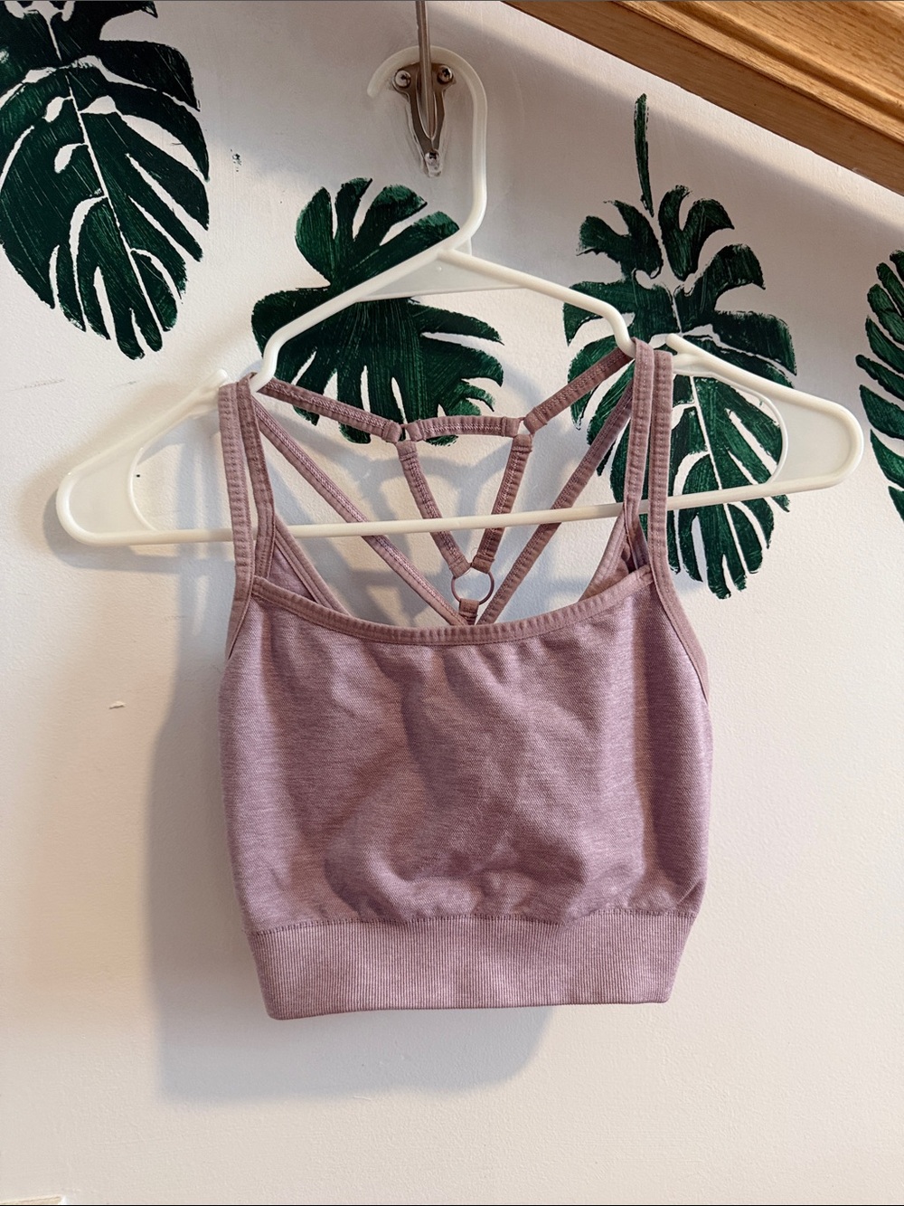 Gymshark Strappy Seamless Sports Bra - Mauve Pink